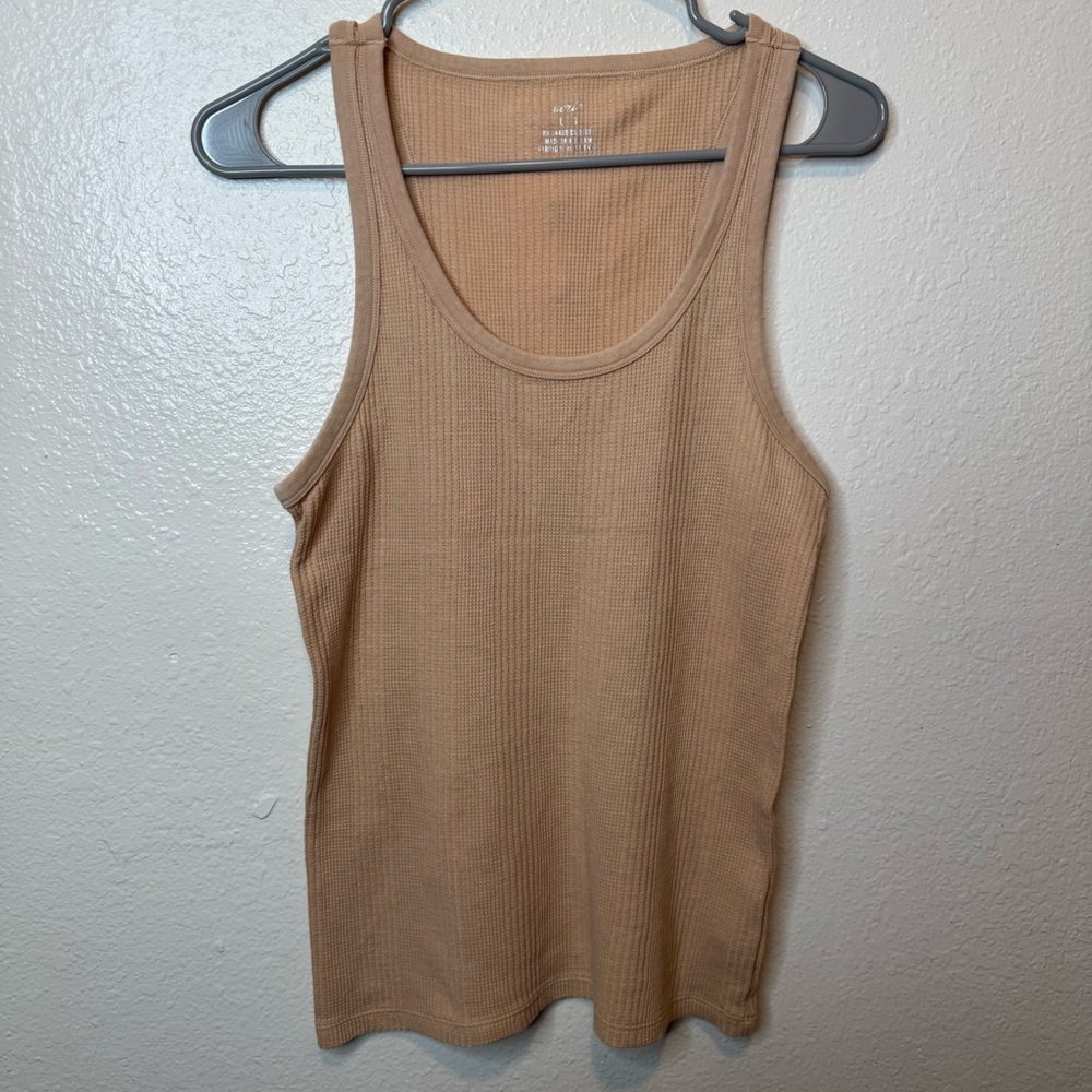 Aerie Basic Tan Neutral A-Line Tank Top Size Large